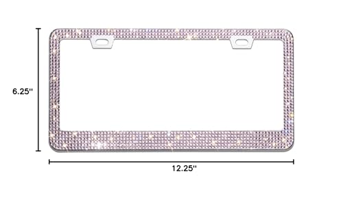 Bling Rhinestone License Plate Frame for Women,Diamond Sparkly License Plate Frames| Stainless Steel Frames & Over 1200 pcs Finest 14 Facets Glass Crystals Premium Diamond+GiftBox(Pink) - color: Pink