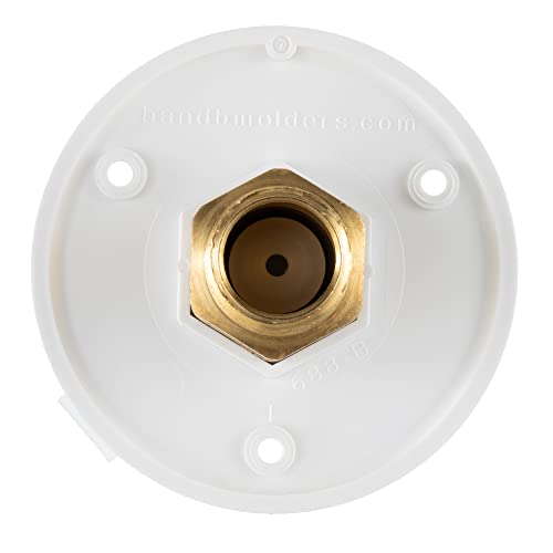 RecPro RV White City Water Fill Inlet Flange Brass with Check Valve | Made in America (No Hose Elbow)