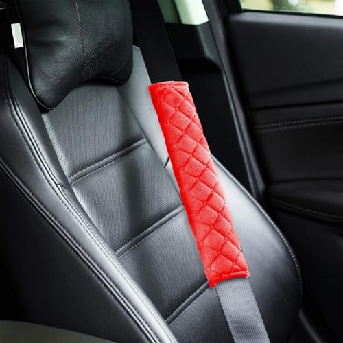 Tatuo 4 Pack Seat Belt Cover Extra Long Soft Pad for Car,10.6 Inch,Red - color: Red, size: 10.6 Inch