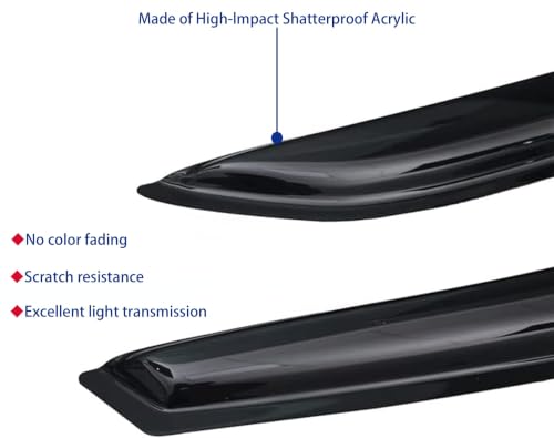 Window Visors Rain Guards Fits 2018-2026 Volkswagen (VW) Atlas - size: 2018-2026 Volkswagen Atlas