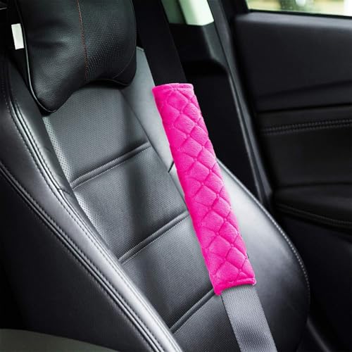 Tatuo 4 Pack Seat Belt Cover Extra Long Soft Pad for Car,10.6 Inch,Rose Red - color: Rose Red, size: 10.6 Inch