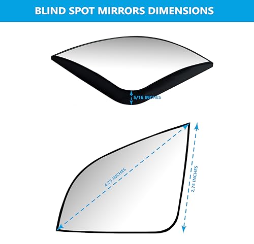 Convex Stick On Custom Fitted Blind Spot Mirrors Compatible With Toyota Rav4 2013-2025- Engineered to Provide A Wider View