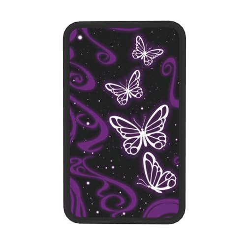 Universal Car Center Console Cushion Pad, Purple Butterfly Soft Waterproof Car Center Console Cover Auto Armrest Seat Box Cover Protector for Most Vehicle SUV Truck Car, 11108 - color: Purple Butterfly