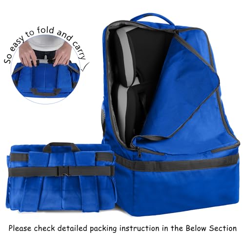 YOREPEK Car Seat Travel Bag for Airplane, Padded Carseat Travel Bag - color: Blue