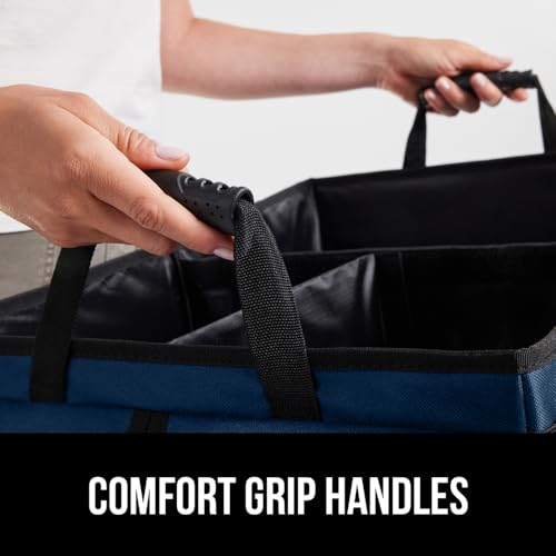 GORILLA GRIP Trunk Organizer for SUV and Cars, Large Capacity, Blue - color: Blue