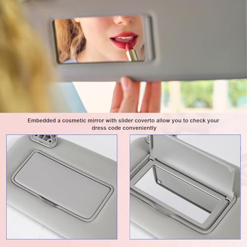 Left Driver Side Sun Visor w/o Light Compatible with Nissan Sentra 2013 2014 2015 2016 2017 2018 2019 Gray Sunvisor with Mirror Replaces # 96401-3SG8A