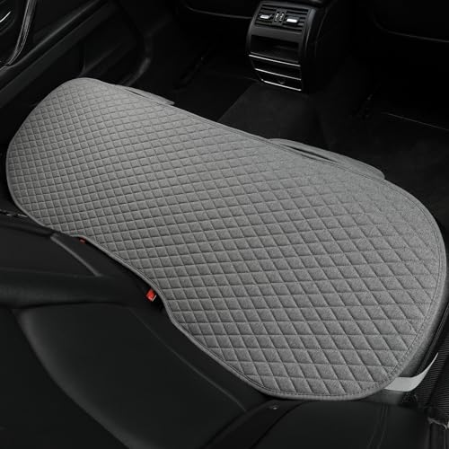 West Llama Linen Car Seat Covers,Bottom Seat Covers for Cars Include 1 Pair Front Driver Seat Pad Mat and 1 Rear Bench Cover Universal Fits 90% Vehicles,SUVs,Cars,Sedans(3Piece-Gray) - color: Gray, size: 2 Front Seat Covers+1 Rear Bench Seat Cover