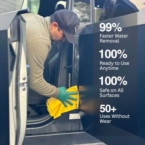 Shammy Cloth for Car Drying – XL 29x23.6 Soft Synthetic Chamois | Super Absorbent, Lint-Free, Machine Washable, Streak-Free | Reusable Commercial Grade Car Drying Shammy for Cars, Trucks, Boats & Home