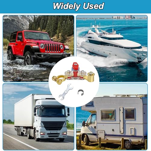 Car Battery Power Cut-Off Switch Breaker, Transparent Pure Copper Stable Transmission 12v-24v Adjustable High Conductivity Disconnect Switch Smart Car Switch for Boat Rv Car Truck SuppliesSupplies - size: 1Psc-Transparent double rotation