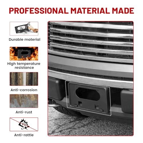 RED WOLF Front License Plate Bracket Fit for Ford 2009-2014 F150 XLT / XL / STX / Platinum / Lariat / King Ranch / FX4 Car License Plate Tage Bracket Holder Black Bumper Mounting 9L3Z-17A385-A