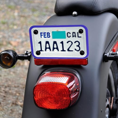 x xotic tech Motorcycle Silicone License Plate Frames, Motorbike License Plate Holder, Rust Proof, Rattle Proof, Weather Proof(Blue, 7.56" x 4.53") - color: Blue