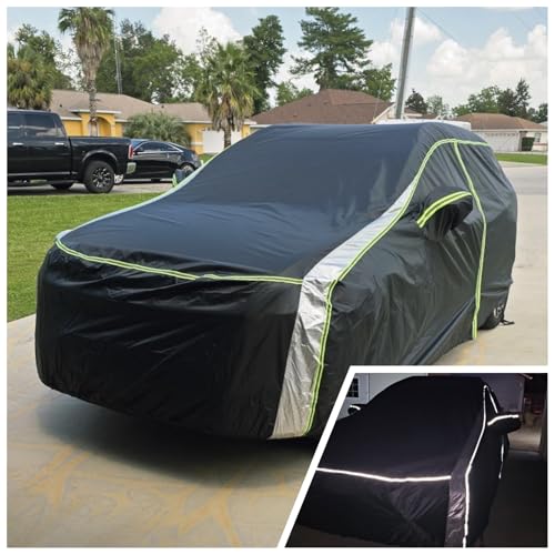 Cartist 420D Car Cover Fits for Mazda CX-9/CX-90 2007-2025 2026,All Weather Car Covers for CX-9/CX-90 Accessories with Zipper Door & Reflective Safety Strips,Sun Rain Snow Dust Uv Protection - size: Mazda CX-9/CX-90 07-26