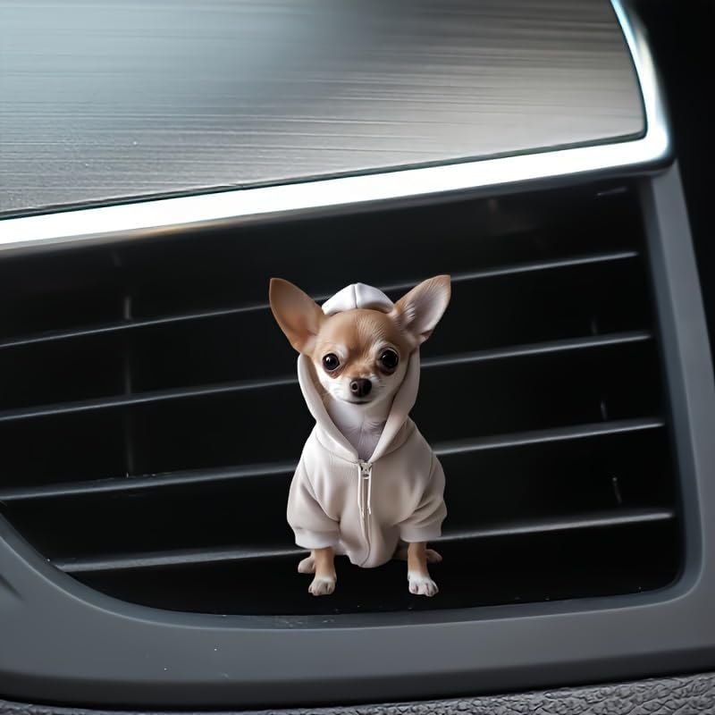 Cartoon Chihuahua Hoodie 2D Acrylic Car Air Vent Freshener