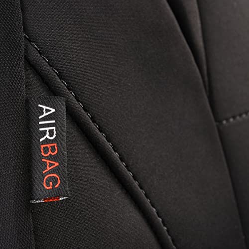 CAR PASS Neoprene EVA Waterproof car seat Covers Front Seats Only, Universal fit for SUV Vehicles Automotive with 5mm Composite EVA Inside,Airbag Compatible (Two Seats, Black and Black) - color: Black And Black