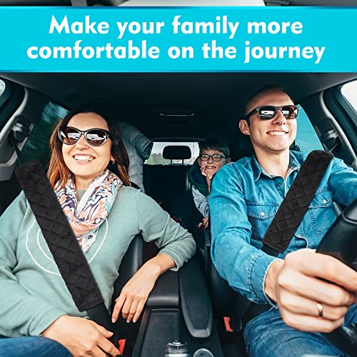 Tatuo 4 Pack Seat Belt Cover Extra Long Soft Pad for Car,15.8 Inch,Black - color: Black, size: 15.8 Inch