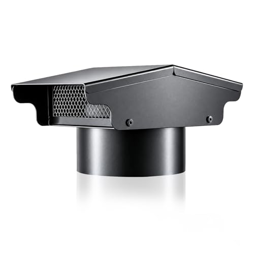 4 Inch Roof Vent Cap w/Damper, Fits SCH 40 Pipe