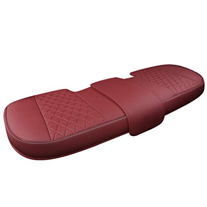 Black Panther Luxury PU Leather Rear Car Seat Cover Adjustable Length (49-55'') Back Seat Protector Fits 90% Vehicles (Sedan SUV Truck), for Seat Bottom Only,Triangle Quilting Design,Burgundy - color: Rear Burgundy
