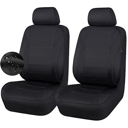 CAR PASS Neoprene EVA Waterproof car seat Covers Front Seats Only, Universal fit for SUV Vehicles Automotive with 5mm Composite EVA Inside,Airbag Compatible (Two Seats, Black and Black) - color: Black And Black