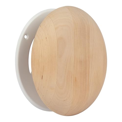 Vent Systems 4" Inch Black Alder Wood Sauna Vent Cover – Manually Adjustable Sauna Air Vent Cover – Round Wood Air Vent Covers for Indoor Sauna Wall Vent and Steam Room – Air Intake Sauna Accessories - size: 4'' Inch