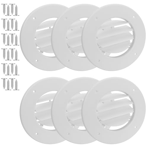 1-Pack 6.5" RV Ceiling Vent Cover Replacement, 6 Pack, Polar White - size: 6 Pack
