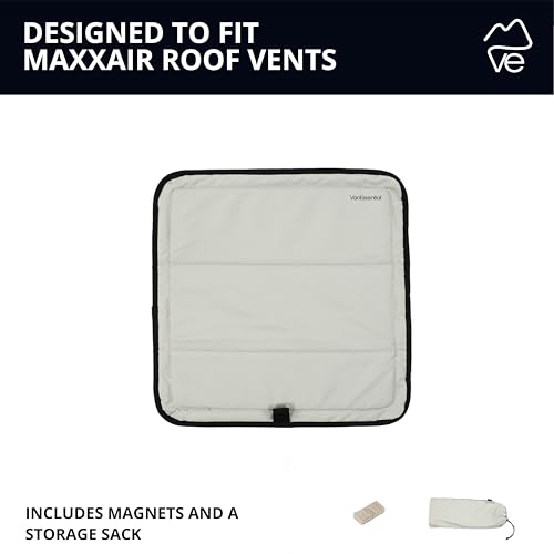 VanEssential Magnetic Insulated Roof Vent Sun Cover for MaxxAir Fan, Fantastic Fan 16.5" x 16.5" (COOL GRAY) - color: Cool Gray