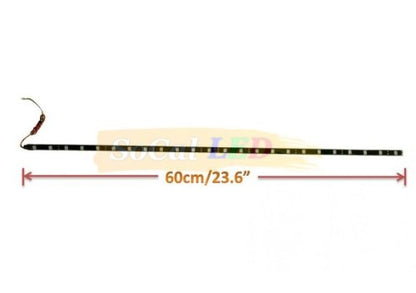 SOCAL-LED LIGHTING 60cm 24" Blue Flexible LED Strips High Power Bright 5050 12 SMD Car DRL Under Dash Accent Light, Waterproof, Cuttable, Pack of 2 - color: Blue, size: 24" (60cm)