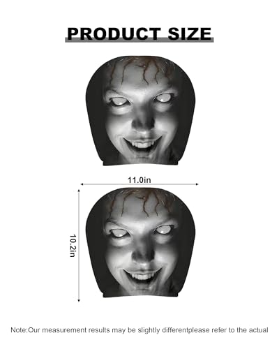 Creative Car Headrest Covers,Ghost Face Headrest Covers,Scary Covers for Cars,Stretchy Seat Headrest Protector,Funny Cover for Auto,Vehicle,Truck, SUV,Washable Elastic Fabric(2pcs-B) - color: 2pcs-B