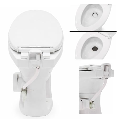 SEAFLO Porcelain RV Toilet with Elongated Bowl, 19” Residential Height, Gravity Flush, Foot Pedal Flush, Soft Close Seat, Easy Install, Camper Toilet, 4-Year Warranty, SFRTCH-02-01 - color: White (Porcelain Bowl)