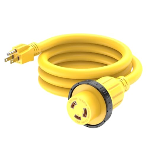 6FT 30-Amp to 15-Amp 110V Marine & RV Adapter Cord,NEMA 5-15P to L5-30R - size: 6 Ft