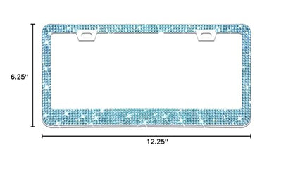 Bling Rhinestone License Plate Frame for Women，Diamond Sparkly License Plate Frames| Stainless Steel Frames & Over 1200 pcs Finest 14 Facets Glass Crystals Premium Diamond+GiftBox(Blue) - color: Blue
