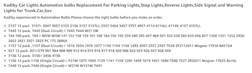 12 Pack 2057/1157/2357 Bulb Tail/Brake/Turn Signal Lights Long Life White Clear Auto Trailer Light Bulbs S25 P21/5W 2057LL 2057A 2057NALL 2057CV BAY15D Lighting Fit for Cars and Motocycles - style: KadibyBC-2057