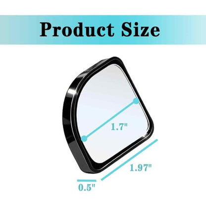 2PCS Blind Spot Mirror, Increase The Field Of View 360 Degrees To Adjust The Blind Spot And Avoid Driving Blind Spots, Suitable For Most Vehicles (BLACK) - color: BLACK