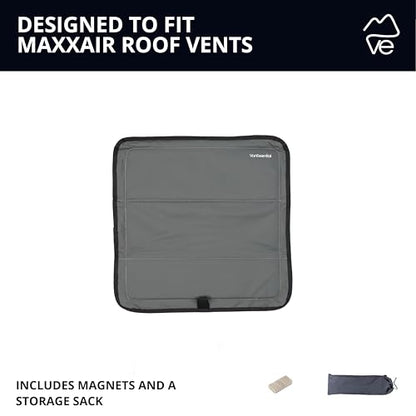 VanEssential Magnetic Insulated Roof Vent Sun Cover for MaxxAir Fan, Fantastic Fan 16.5" x 16.5" (CHARCOAL GRAY) - color: Charcoal Gray