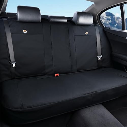 Coverado Canvas Universal Car Seat Covers - Rear & Auto Seats Protectors for Kids & Dogs - Fits Most Vehicles Trucks SUVs/Black - color: Black, size: Rear