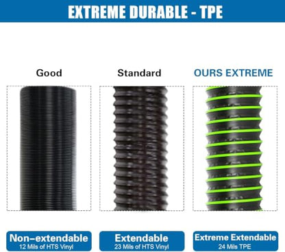 20FT RV Sewer Hose with Bayonet Fittings and 4-in-1 Adapter Elbow - color: Green, size: 20FT