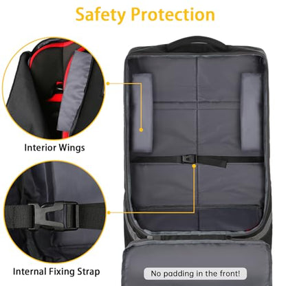 YOREPEK Padded Car Seat Travel Bag Backpack, Toddler Travel Essentials - color: Black