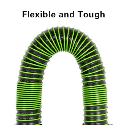 10FT RV Sewer Hose with Bayonet Fittings and 4-in-1 Adapter Elbow - color: Green, size: 10FT