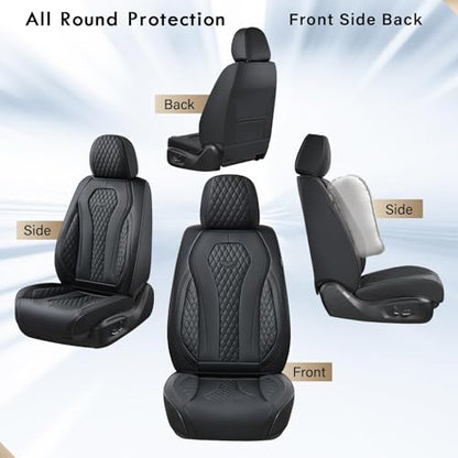 Coverado Seat Covers, Car Seat Covers Front Seats, Black Car Seat Cover, Waterproof Car Seat Covers, Car Seat Cushion, Front Car Seat Covers Leatherette Car Seat Protector Universal Fit Most Cars - color: Black, size: FrontPair