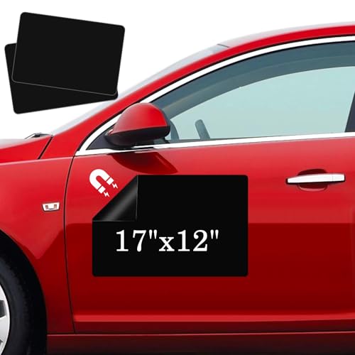 Thaibear Black Blank Car Magnets, 17" x 12", 2 Pack Car Door Magnets Signs for Vehicle, Rounded Corners Blank Flexible Magnet Sheet Stickers for Car to Advertise Business and Personalized Decal - size: 17"X12" 2pack