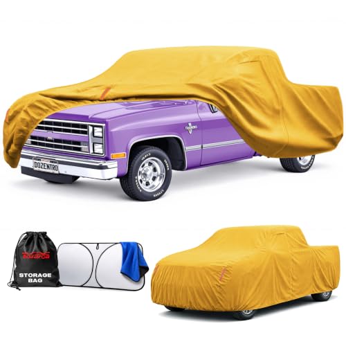 Waterproof Heavy Duty Truck Cover Custom Fit Chevy C10 1960-1987 Regular Cab Long Bed(8'), Full Exterior Covers with Cotton Liner and Breathable Ventilation Mesh, Car Cover with Zipper - size: Custom fit Chevy C10 Regular Cab LB 1960-1987