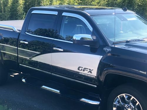 Window Visors Rain Guards for 2004-2014 Ford F150 Extended cab 94738Y - size: 04-14 Super/Extended Cab(Chrome)