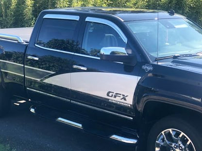 Window Visors Rain Guards for 2004-2014 Ford F150 Extended cab 94738Y - size: 04-14 Super/Extended Cab(Chrome)