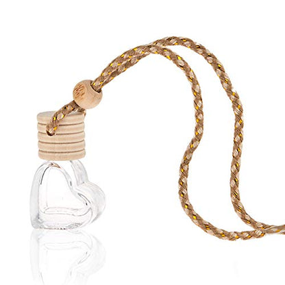 Car Aromatherapy Essential Oil Diffuser, 10 Pack Car Air Freshener Hanging Perfume Bottle Fragrance Decor Accessories Auto Window Ornament (heart) - style: heart