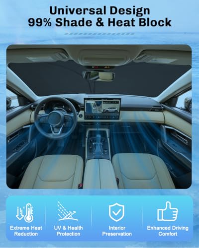 SXCY for 2026 Mazda CX5 Windshield Sunshade for 2026 Mazda CX5 Accessories 2026 CX5 Sunshade Foldable Sun Shield 2026 CX-5 Sun Shade Block UV Rays - size: 2026 CX5