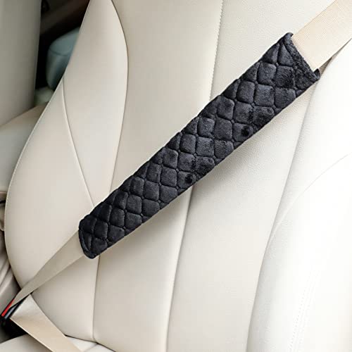 Tatuo 8 Pack Seat Belt Cover Extra Long Soft Pad for Car,10.6 Inch,Black - color: Black, size: 10.6 Inch (Pack of 2)