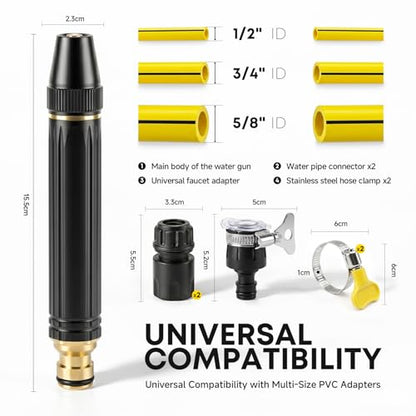 LusterAce High Pressure Hose Nozzle, Adjustable Garden Hose Spray Nozzle for Watering Plants, Patio Cleaning and Car Washing, 1 Pack - size: 1 Pack