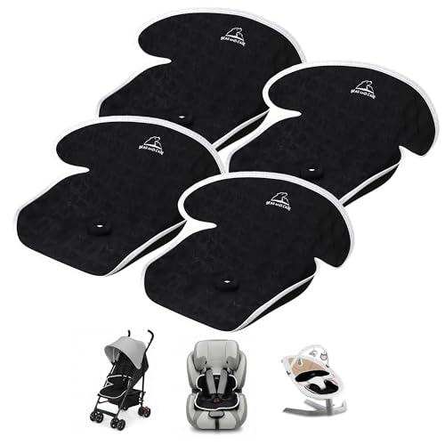 Bear and Care - Piddle Pads - Strollers, Bouncers & Car Seat Pad, Waterproof & Machine-Washable Cover on Car Potty for Toddler Toilet Training (Black, Pack of 4) - color: Black, size: Pack of 4
