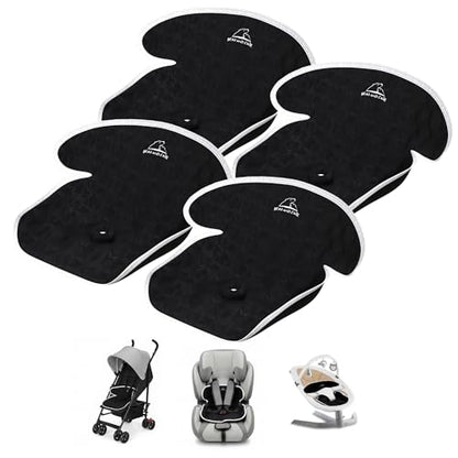 Bear and Care - Piddle Pads - Strollers, Bouncers & Car Seat Pad, Waterproof & Machine-Washable Cover on Car Potty for Toddler Toilet Training (Black, Pack of 4) - color: Black, size: Pack of 4