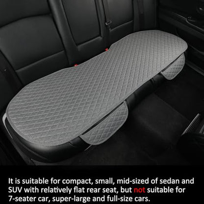 West Llama Linen Car Seat Covers,Bottom Seat Covers for Cars Include 1 Pair Front Driver Seat Pad Mat and 1 Rear Bench Cover Universal Fits 90% Vehicles,SUVs,Cars,Sedans(3Piece-Gray) - color: Gray, size: 2 Front Seat Covers+1 Rear Bench Seat Cover