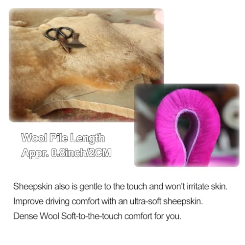 AOGELAN 2 Pack Fluffy Real Sheepskin Car Seat Belt Cover Pad Light Brown - color: Light Brown